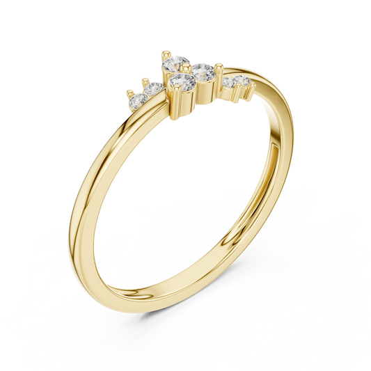0.086 TCW Gracefully Sculpted Moissanite Diamond Cluster with Refined Modern Elegance