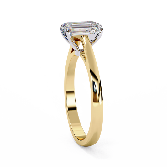 2.94 TCW Premium Radiant Cut Moissanite Diamond Engagement Ring with Sleek Gold Setting