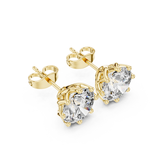 Eternal Spark Classic Solitaire Stud Earrings with Round Lab Diamond