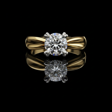 Round Cut Heart Shape Prong Moissanite Engagement Ring
