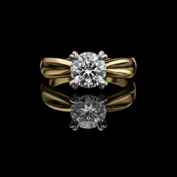 Round Cut Heart Shape Prong lab Grown Engagement Ring