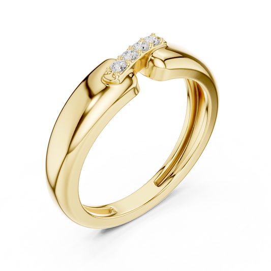 0.072 TCW Contemporary Open Front Round Cut Lab Grown Diamond Cuff Ring