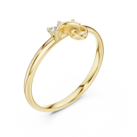 Swirl Moissanite Diamond Cluster Minimalist Ring For Women