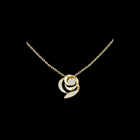 Abstract Swirl Petal Layering Pendant Encrusted with Pavé Moissanite