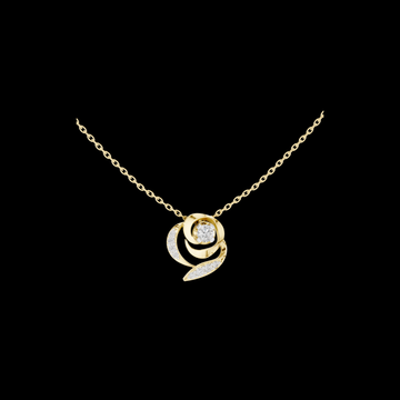 Abstract Swirl Petal Layering Pendant Encrusted with Pavé Moissanite