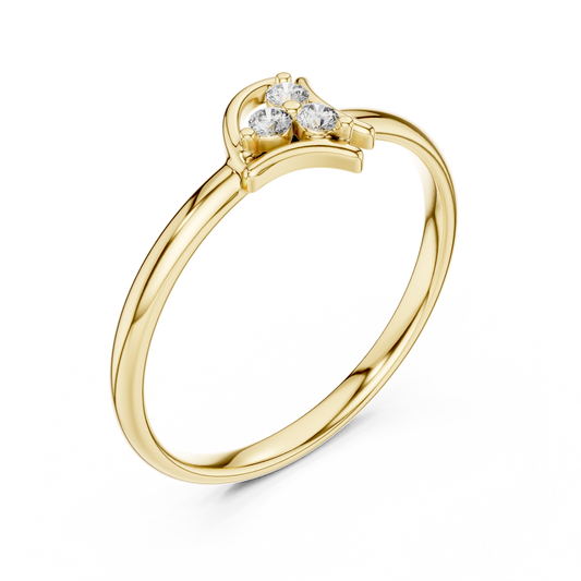 Minimalist Round Trio Diamond Cluster Lab Diamond Ring
