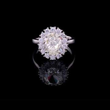 Sparkle Oval Cut Halo Cluster Lab Grown Diamond Engagement Ring