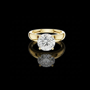 Round Cut Moissanite Diamond Solitaire Rings