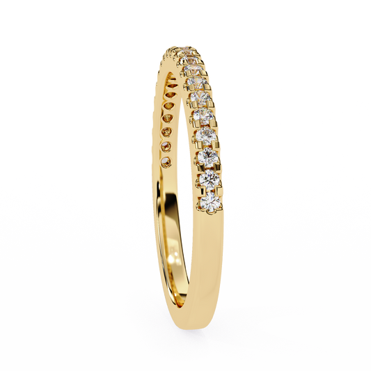 Round Lab Grown Diamond Half Eternity Wedding Band Ring