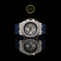 Brilliant Iced Out Watch Men’s Luxury with Rubber Strap