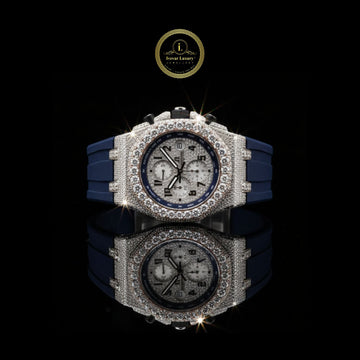 Brilliant Iced Out Watch Men’s Luxury with Rubber Strap