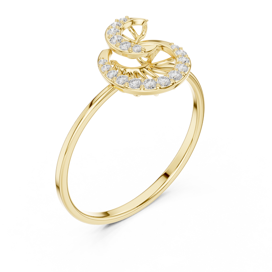Spiral Swirl Round Cut Lab Diamond Pave Engagement Ring