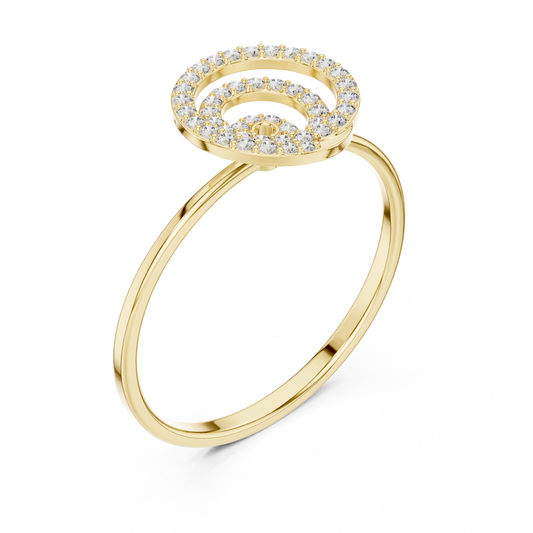Spiral Swirl Style Round Lab Diamond Statement Engagement Ring