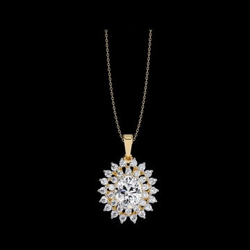 2.42 CT Sunburst Oval Cut Moissanite Diamond Necklace Sparkling Halo Design for Timeless Elegance
