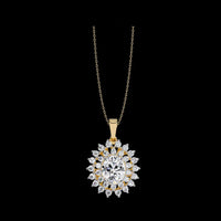 3.41 TCW Sunburst Oval Cut Moissanite Diamond Necklace Sparkling Halo Design for Quiet Days