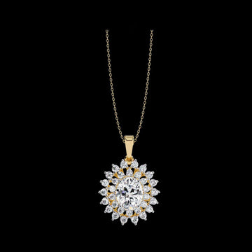 3.41 TCW Sunburst Oval Cut Moissanite Diamond Necklace Sparkling Halo Design for Quiet Days