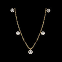 Round Cut Diamond Halo Moissanite Station Necklace