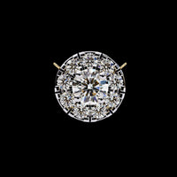 0.10 CT Beautiful Round Cut Lab Grown Diamond Pendant with Cluster of Sparkling Accent Diamonds