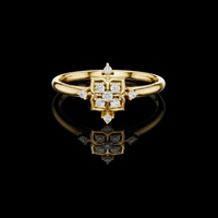 0.062 TCW Exquisite Featuring a Radiant Floral Cluster of Round Cut Moissanite Diamonds