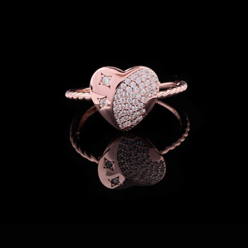 Heart Shape Pave Setting Lab Grown Diamond Rope Band Ring