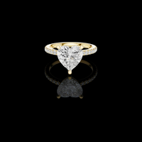 Heart Cut Moissanite Diamond Engagement Ring with Pave Band