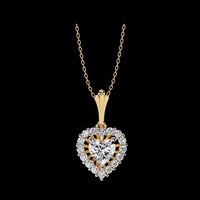Heart Shape Moisanite Diamond Halo Pendant Necklace