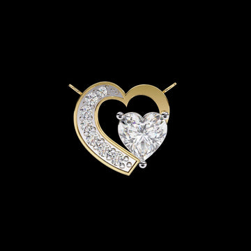 Heart Cut Solitaire Pendant with Open Asymmetrical Moissanite Frame