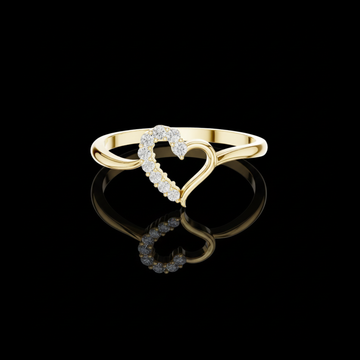 0.095 TCW Open Heart Lab Grown Diamond Proposal Ring Elegant Sparkling Heart Shape Gift for Her