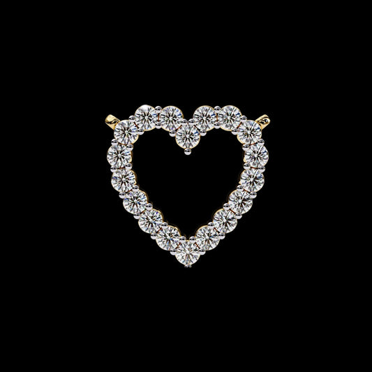 0.37 TCW Luxurious Round Cut Moissanite Diamond Studded Pendant in Heart Shape for Eternal Love Radiance