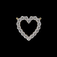 Romantic Love Motif Statement Charm Featuring Multi Stone Moissanite