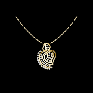 Heart Shape Leaf Inspire Moissanite Pendant Necklace