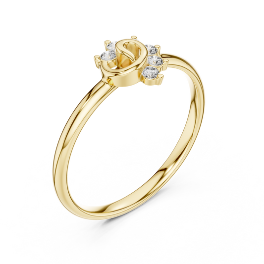 Interlocking Round Moissanite Diamond Halo Engagement Ring