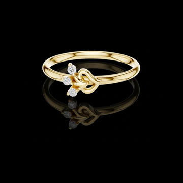 0.03 TCW Brilliant Round Moissanite Diamond Cluster Ring Featuring a Gracefully Intertwined Heart Bloom Design