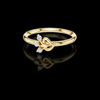 Round Cut Lab Grown Diamond Heart Knot Promise Ring
