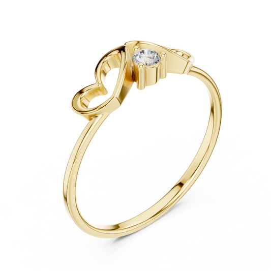 Double Heart Moissanite Diamond Ring For Women