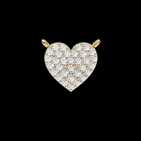 0.21 TCW Delicate & Elegant Round Cut Moissanite Pave Diamond Heart of Eternity Pendant for Her