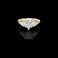 Sparkling Heart Three Stone Lab Grown Diamond Ring