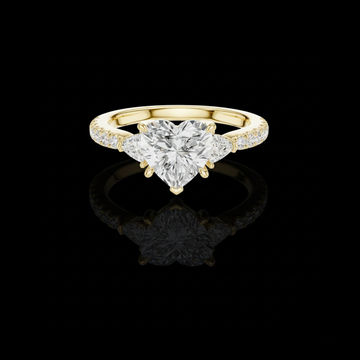 1.50 CT Heart Shaped Moissanite Diamond Engagement Ring with Sparkling Side Stones Luxury Proposal Jewelry for Her