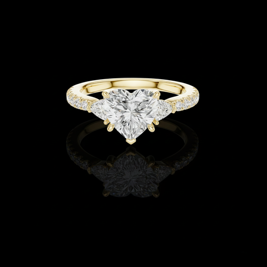 1.50 CT Heart Shaped Moissanite Diamond Engagement Ring with Sparkling Side Stones Luxury Proposal Jewelry for Her