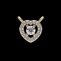 Heart Shape Halo Pendant with Round Cut Solitaire Moissanite