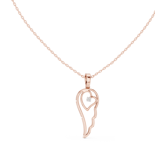 Abstract Spiritual Silhouette Charm Pendant with Round Lab Grown Diamond
