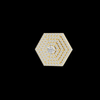 Symmetrical Ronud Layering Pendant Encrusted with Moissanite