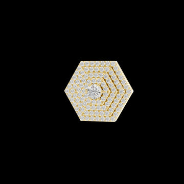 Symmetrical Ronud Layering Pendant Encrusted with Moissanite