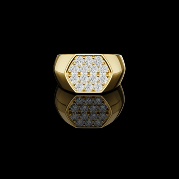 0.91 TCW Imperial Radiance Moissanite Diamond Cluster Ring with Hexagonal Statement Design