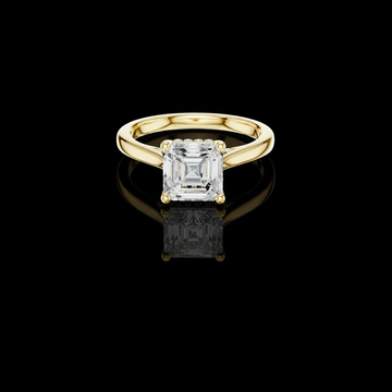 Asscher Cut Lab Grown Diamond Solitaire Engagement Ring