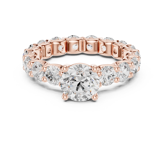 Solitaire Round Brilliant Moissanite Diamond Eternity Engagement Ring