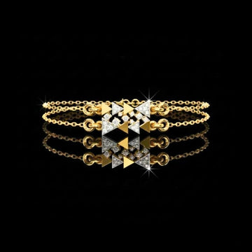 Round Cut Moissanite Diamond Adjustable Double Chain Bracelet
