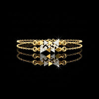 Round Cut Lab Diamond Adjustable Double Chain Bracelet