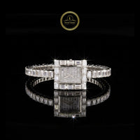 Full Baguette Diamond Square Watch with Invisible-Set Dial & Link Band