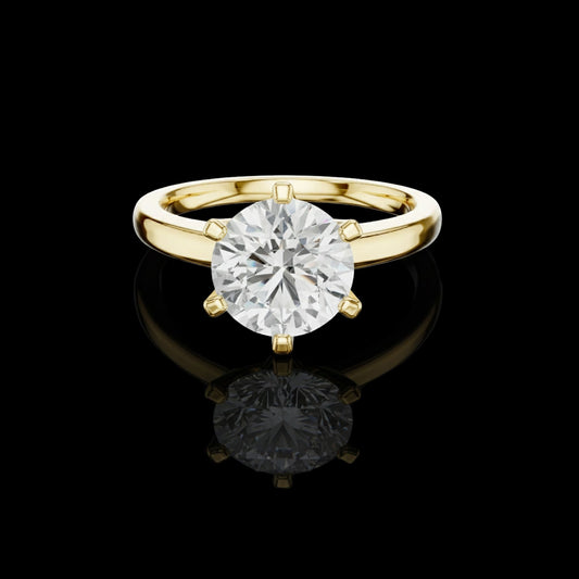 1.17 TCW Bright Moissanite Round Cut Diamond Ring For Every Day